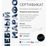 Сертификат Федоричева Артёма Олеговича
