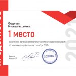 Сертификат Федусовой Марии Алексеевны